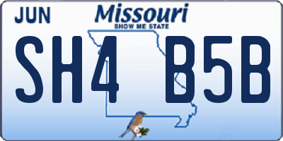 MO license plate SH4B5B
