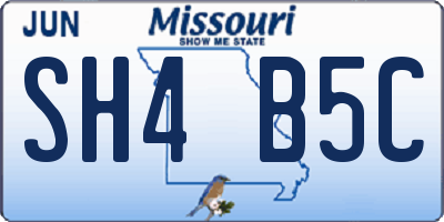 MO license plate SH4B5C