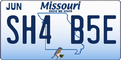 MO license plate SH4B5E