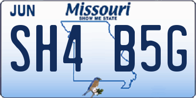 MO license plate SH4B5G