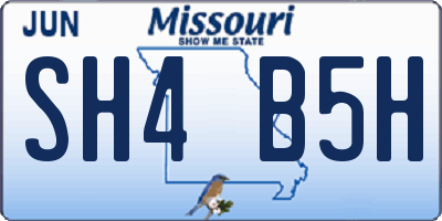 MO license plate SH4B5H