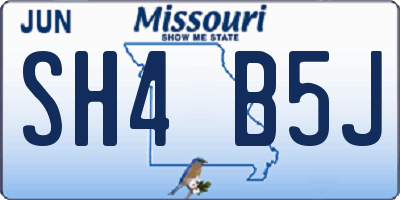 MO license plate SH4B5J