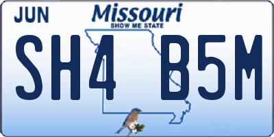 MO license plate SH4B5M