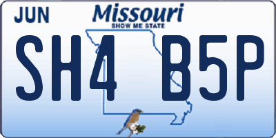 MO license plate SH4B5P