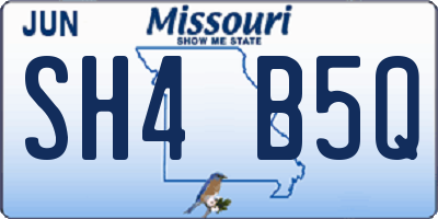 MO license plate SH4B5Q