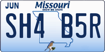 MO license plate SH4B5R