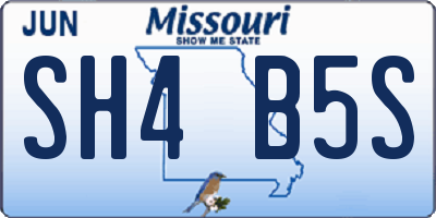 MO license plate SH4B5S