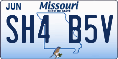 MO license plate SH4B5V
