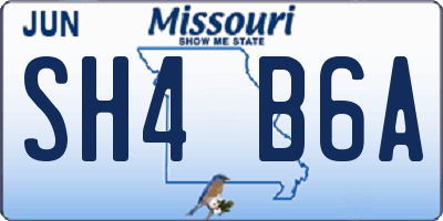 MO license plate SH4B6A
