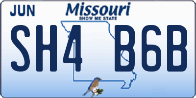 MO license plate SH4B6B