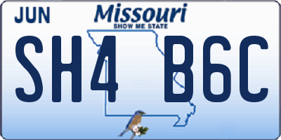 MO license plate SH4B6C