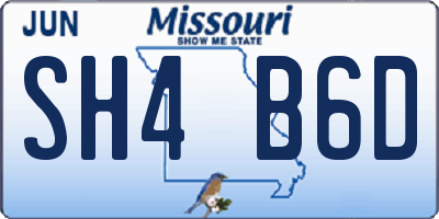 MO license plate SH4B6D