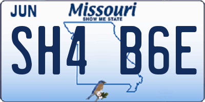 MO license plate SH4B6E