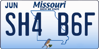 MO license plate SH4B6F