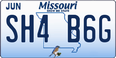 MO license plate SH4B6G
