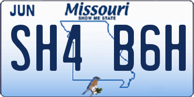 MO license plate SH4B6H