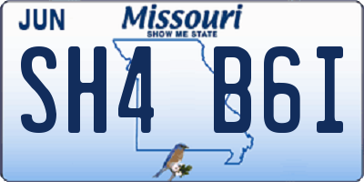 MO license plate SH4B6I
