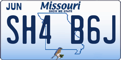 MO license plate SH4B6J