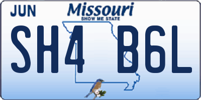 MO license plate SH4B6L