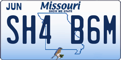 MO license plate SH4B6M