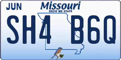 MO license plate SH4B6Q