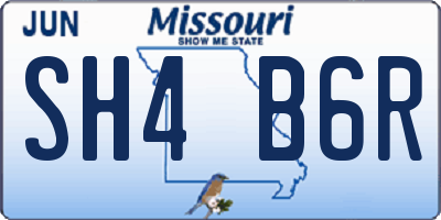 MO license plate SH4B6R