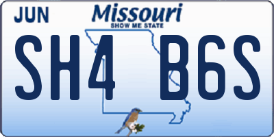 MO license plate SH4B6S