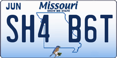 MO license plate SH4B6T