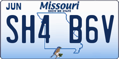 MO license plate SH4B6V