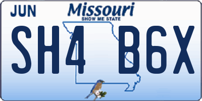 MO license plate SH4B6X