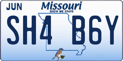 MO license plate SH4B6Y