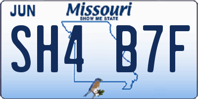 MO license plate SH4B7F