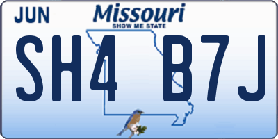 MO license plate SH4B7J