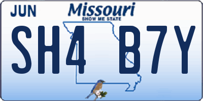 MO license plate SH4B7Y