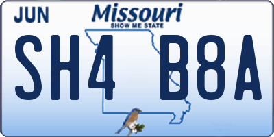 MO license plate SH4B8A