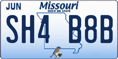 MO license plate SH4B8B
