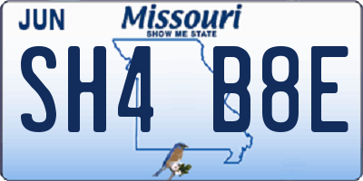 MO license plate SH4B8E