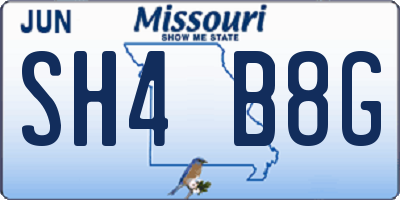 MO license plate SH4B8G