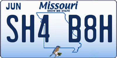 MO license plate SH4B8H