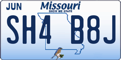 MO license plate SH4B8J