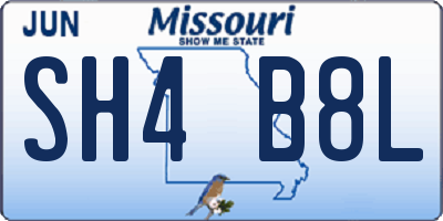 MO license plate SH4B8L