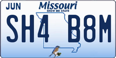 MO license plate SH4B8M