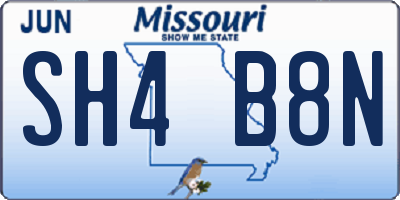 MO license plate SH4B8N