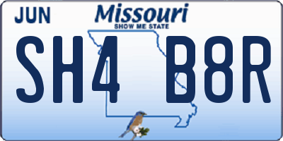 MO license plate SH4B8R
