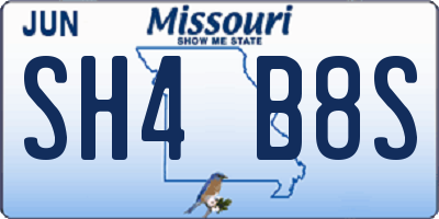 MO license plate SH4B8S