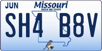 MO license plate SH4B8V
