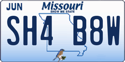 MO license plate SH4B8W