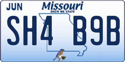 MO license plate SH4B9B