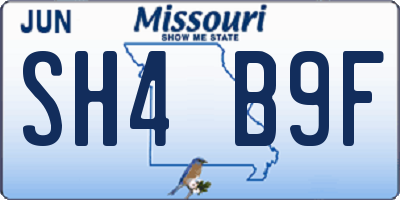MO license plate SH4B9F
