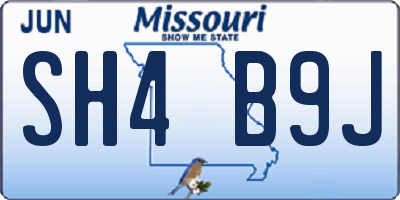 MO license plate SH4B9J